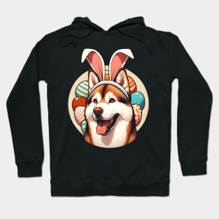 Canaan Dog with Bunny Ears Embraces Easter Happiness Hoodie